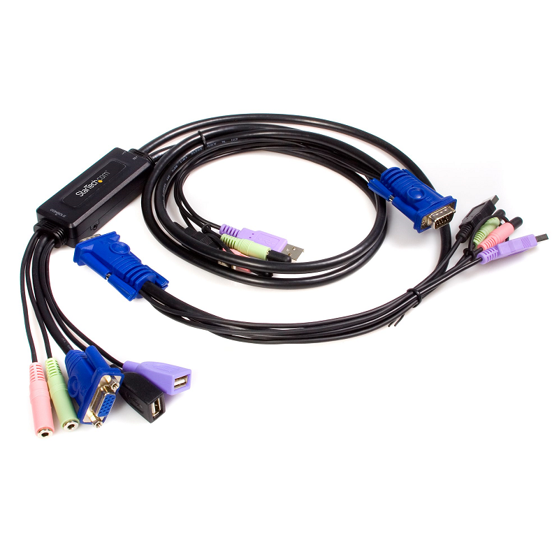 StarTech SV215MICUSBA 2 Port USB VGA Cable KVM Switch with Audio